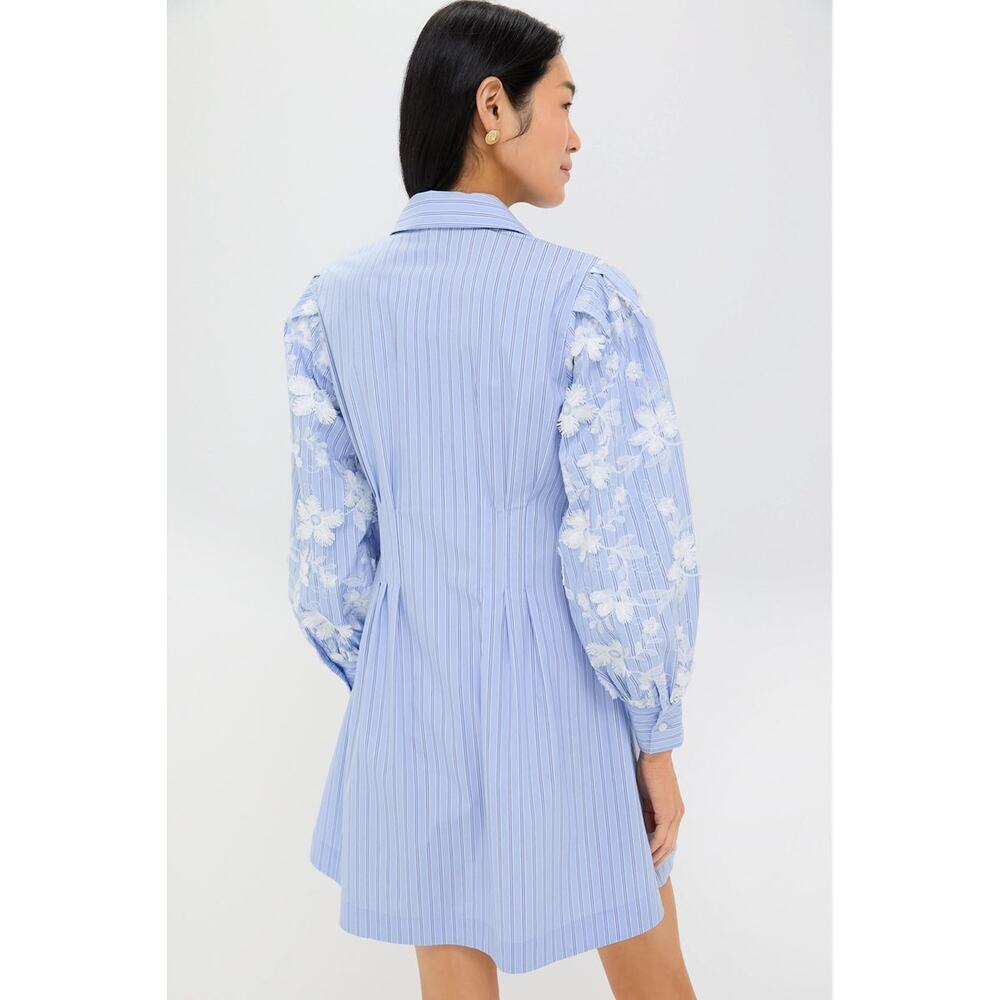 TUCKERNUCK Blue Stripe Embroidery Mini Corinne Dress Size XXXL NWT - Picture 2 of 10